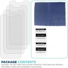 Tech Armor HD Clear Plastic Film Screen Protector (NOT Glass) for Apple NEW iPhone 13 (6.1") and iPhone 13 Pro (6.1") - Case-Friendly, Scratch Resistant, Haptic Touch Accurate [4-Pack]